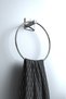 Adhesive Silver WC Paper Holder and Circle Towel Holder Bathroom Kitchen Set of 2 - 3