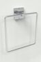 Adhesive Silver WC Paper Holder and Square Towel Holder Bathroom Kitchen Set of 2 - 5
