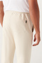 Men's Stone Waist Lace-Up Side Pocket Elastic Leg 2 Thread Cotton Sweatpants E 003403 - 5