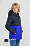 Boy's Windproof Thick Fiber Filled Winter Navy Blue-Sak Hooded Coat - 3