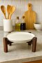 Alpina Bamboo Black Footed Porcelain Presentation Plate 20cm, Serving Plate, Dessert and Breakfast Plate - 6