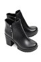 Women's Lace-Up Thick Sole Zippered Black Boots
