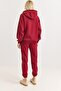 Women's Printed three-thread s Fleece-Lined tracksuit set burgundy - 7