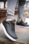 Men's Daily Soft Inner Lined Stylish Sneaker Sports Shoes BLACK - WHITE - 4