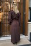 Epaulette and Piece Detail Lined Premium Quality Relaxed Fit Belted Women’s Melton Coat Jacket - 7