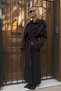 Epaulette and Piece Detail Lined Premium Quality Relaxed Fit Belted Women’s Melton Coat Jacket - 4