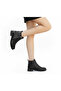 Genuine Leather Women's Black Plain Flat Sole Orthopedic Classic Boots - 5