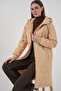 معطف Puffer طويل ومبطن، باللون البيج - 5138 - 2