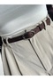 Eminent Long Ring Patterned Suede Women's Silver Buckle Belt Jacket Belt Dress Belt Trouser Belt - 2