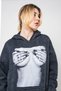 Silhouette Boobs V2 Printed Oversize Unisex Washable Black Hoodie - 6