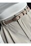Eminent Long Ring Patterned Suede Women's Silver Buckle Belt Jacket Belt Dress Belt Trouser Belt - 2