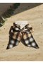 Handmade Scottish Gold Plaid Automatic Bow Hair Clip, Adult Teen Girl Child Coffee Brown Women's Hair Clip - 2