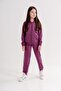 Basic Girl's Sports Zippered Tracksuit Set - 3