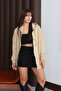 Women's 3 Thread Fleece Inside Ka Hooded V Oversized Zun Sweat Cardigan 3124 - 7