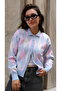 Una Fiaba - Women's Polo Neck Diamond Pattern Buttoned Knit Cardigan - 2