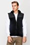 Black Men's Fleece Vest with Zipper and Stand Collar, Casual Model - 2