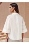 Oversized Shirt with 3/4 Sleeves - 3