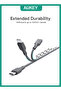 كابل سيركلت بلينك لايت، ٦٠ واط، بطول مترين، مضفر بتقنية دي تي واي، من USB-C إلى USB-C - CB-DCC064 أسود - 2