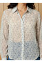 Regular Fit Viscose Floral Print Shirt with Collar - 4