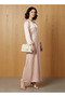 Maxi Satin Evening Dress with Back Slit Detail - 2