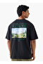 Graphic Print T-shirt with Crew Neck - 4