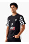 Men Regular Fit Crew Neck Short Sleeves Racing Print T-shirt
