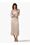 Maxi Satin Evening Dress with Back Slit Detail - 3