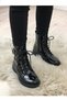 Postal Zippered Lace-Up Winter Black Leather Casual Women's Boots Qadın Qara Boots - 4