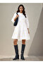 Embroidered Tiered Women Dress with Mandarin Collar Cotton - 2
