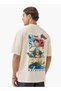 Onepiece Print Relaxed Fit Shirt with Camp Collar and Short Sleeves