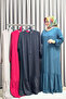 Women's Hijab Clothing Plus Size Plain Ruffle Dress - 8