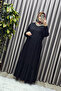Women's Hijab Clothing Plus Size Plain Ruffle Dress - 4