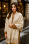 Women's Beige Tasseled Imported Scarf-Shawl Sal1295 - 5
