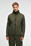 Avener Men's Hooded Printed Zippered Khaki Sweatshirt - 5