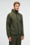 Avener Men's Hooded Printed Zippered Khaki Sweatshirt - 3