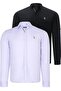 DOUBLE SET G674 DEWBERRY MEN'S SHIRT-BLACK-LILA