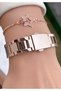 Brand Rose Color Steel Cord 2 Years Warranty Women's Wristwatch - with Bracelet Gift - 5