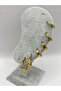 Steel Gold Star Hoop Earrings