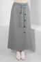 Button Detail Belted Skirt 60514