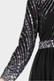 STONE DETAILED BELLOWED EVENING DRESS 50222 - 4