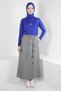 Button Detail Belted Skirt 60514 - 4