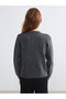 Lcw vision anthracite bicycle collar stoned women's knitwear cardigan - 4