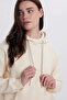 Women's Relax Fit Comfortable Cut Cotton Hooded Kangaroo Pocket Stone Sweatshirt