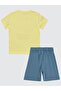 Lion with Open Mouth Embroidered Pajama Set for 2-5 Years - Yellow - 3