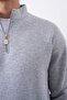 Men's Gray Zippered Oversize Sweatshirt - 3
