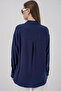 Women's Oversized Viscose Shirt 3785 - Navy Blue - 6