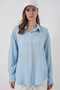 Women's Oversized Viscose Shirt 3785 - Light Blue - 3