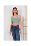 23254291 Camisole Thin Strap Line Pattern Crop Tank Top GREEN - 2