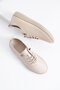 Negade Sole Stitched Genuine Leather Women's Shoes Beige Skin - 3