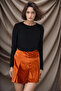 9474746 Velvet Patchwork Elastic Short Skirt Tile